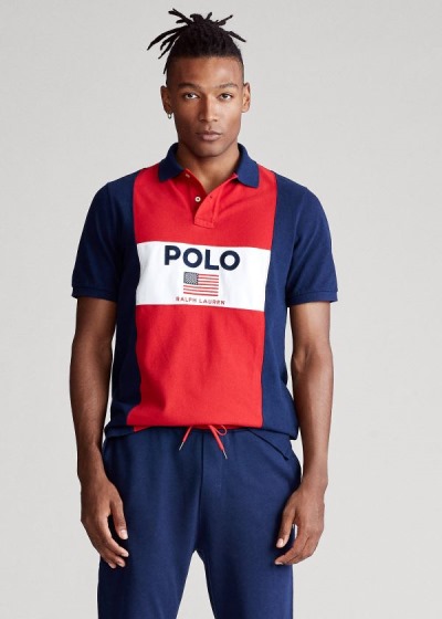 Men's Polo Ralph Lauren Flag Mesh All Fits Polo Shirts | 824690DKU